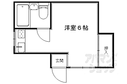 北町ハイツ ワンルームの間取図画像