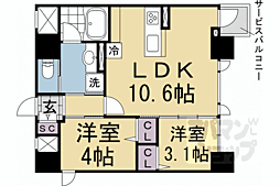 STANDZ京都二条 2LDKの間取図画像