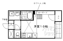 アクアプレイス京都西陣 ワンルームの間取図画像