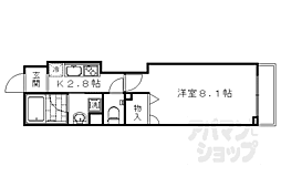 エルミタージュ二条聚楽 1Kの間取図画像
