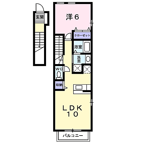 クロスロード 201｜神奈川県小田原市上新田(賃貸アパート1LDK・2階・41.98㎡)の写真 その2