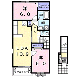 プリマヴェーラ 2階2LDKの間取り