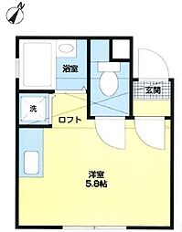 ロッシェル中央林間2 ワンルームの間取図画像