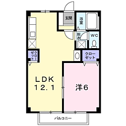 メゾンK1 1LDKの間取図画像
