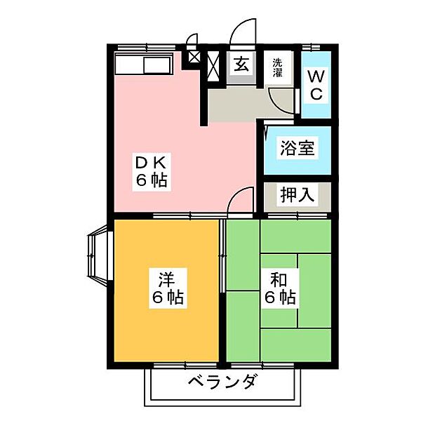 ピュアハーツ93 ｜愛知県名古屋市北区楠４丁目(賃貸アパート2DK・2階・37.26㎡)の写真 その2