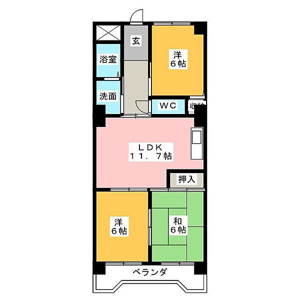 エスポワール鳩岡 ｜愛知県名古屋市北区鳩岡２丁目(賃貸マンション3LDK・5階・65.70㎡)の写真 その2