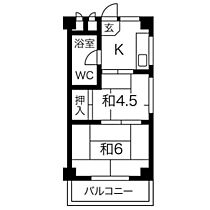 秋山ハイツ  ｜ 愛知県名古屋市北区八龍町１丁目（賃貸マンション2K・3階・35.50㎡） その2