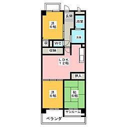 エスポワール城北 3LDKの間取図画像