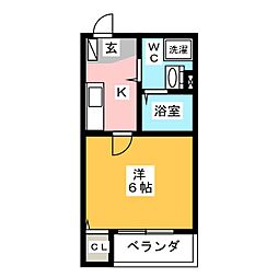 ジャルダン黒川 1Kの間取図画像