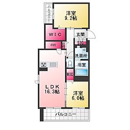 Shamaison hills 白壁 2LDKの間取図画像