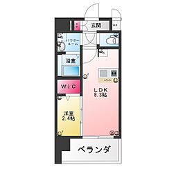 名古屋市北区若葉通1丁目マンション 1LDKの間取図画像