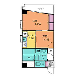 ライオンズマンション上飯田 2Kの間取図画像