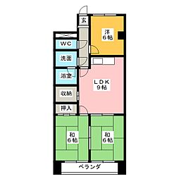 ジュネス浅野 3LDKの間取図画像