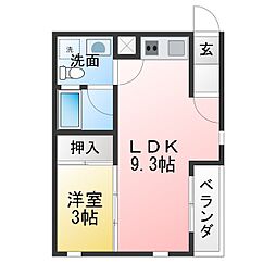 フォルテ黒川 1LDKの間取図画像