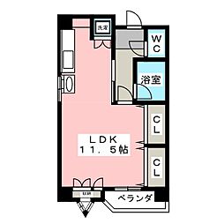 レインボー上飯田 ワンルームの間取図画像