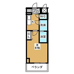 S-RESIDENCE志賀本通North 1Kの間取図画像