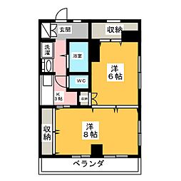 メゾン・ド・ソレイユ 2Kの間取図画像