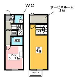 メゾネット5富士塚 1SDKの間取図画像