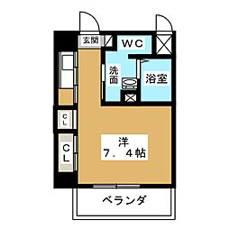 クレド黒川 ワンルームの間取図画像