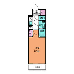 S-RESIDENCE黒川本通一丁目 1Kの間取図画像
