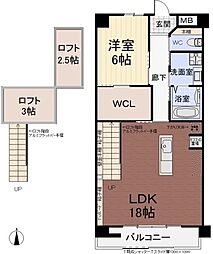 メゾンベル 1SLDKの間取図画像