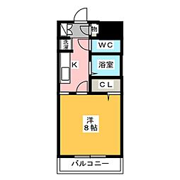 メゾンエルブロック 1Kの間取図画像