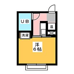 コーポ杉栄3 1Kの間取図画像
