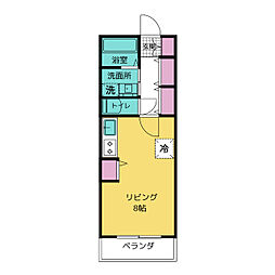 Sejour Kinjo ワンルームの間取図画像