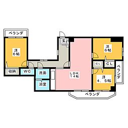 ユーハウス志賀本通 3LDKの間取図画像