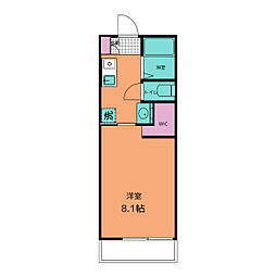 コーポ柳原 1Kの間取図画像