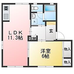 アクシスY&YA 1LDKの間取図画像