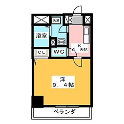 アルバ志賀本通 1Kの間取図画像