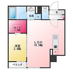 plusM MEIJOKOEN 1LDKの間取図画像