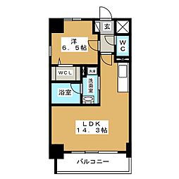 EAURAVINE 1LDKの間取図画像