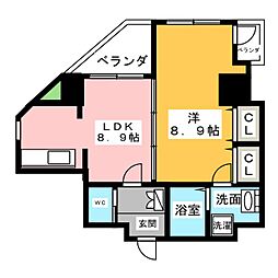 グラマシー城見通 1LDKの間取図画像