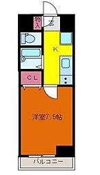 オルザス新潟 1Kの間取図画像