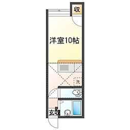 アパートメント・エコルセA ワンルームの間取図画像