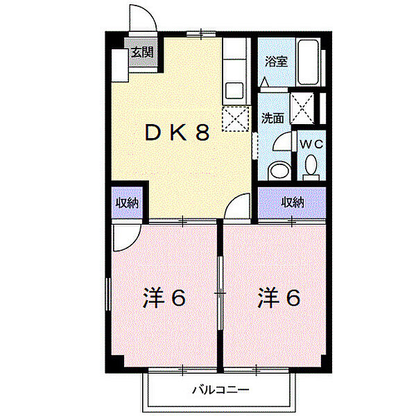ニューシティＭＯＲＩI 203｜和歌山県岩出市中迫(賃貸アパート2DK・2階・44.71㎡)の写真 その2