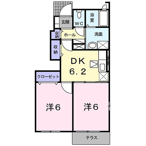 カーサ　ステラ 101｜和歌山県紀の川市西井阪(賃貸アパート2DK・1階・43.86㎡)の写真 その2