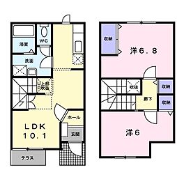 エステルA 2LDKの間取図画像