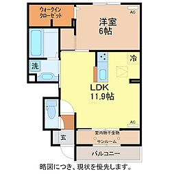 クレール山総 1LDKの間取図画像