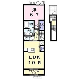 フランセス高柳1 1LDKの間取図画像