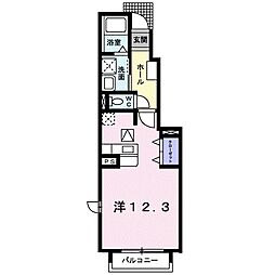 イースト・ウィング ワンルームの間取図画像