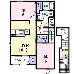 ファミールハウス5A 2LDKの間取図画像