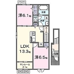 紫陽花 2LDKの間取図画像