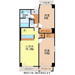 翠 2LDKの間取図画像