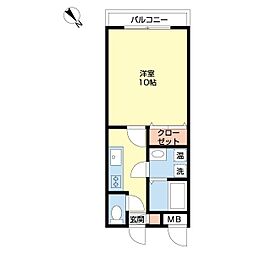 セントラルレジデンス 1Kの間取図画像