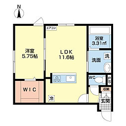 Lauren駅南 1LDKの間取図画像