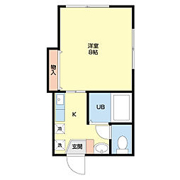 タウンハウスタマ 1Kの間取図画像