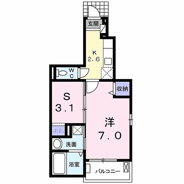 ピノ・デーア ｜山口県下関市安岡町２丁目(賃貸アパート1SK・1階・31.65㎡)の写真 その2